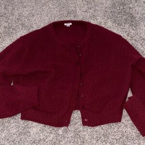 Garage Deep Red Cardigan Sweater